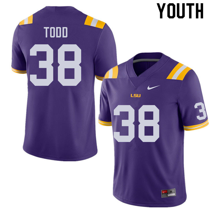Youth #38 Peyton Todd LSU Tigers College Football Jerseys Sale-Purple